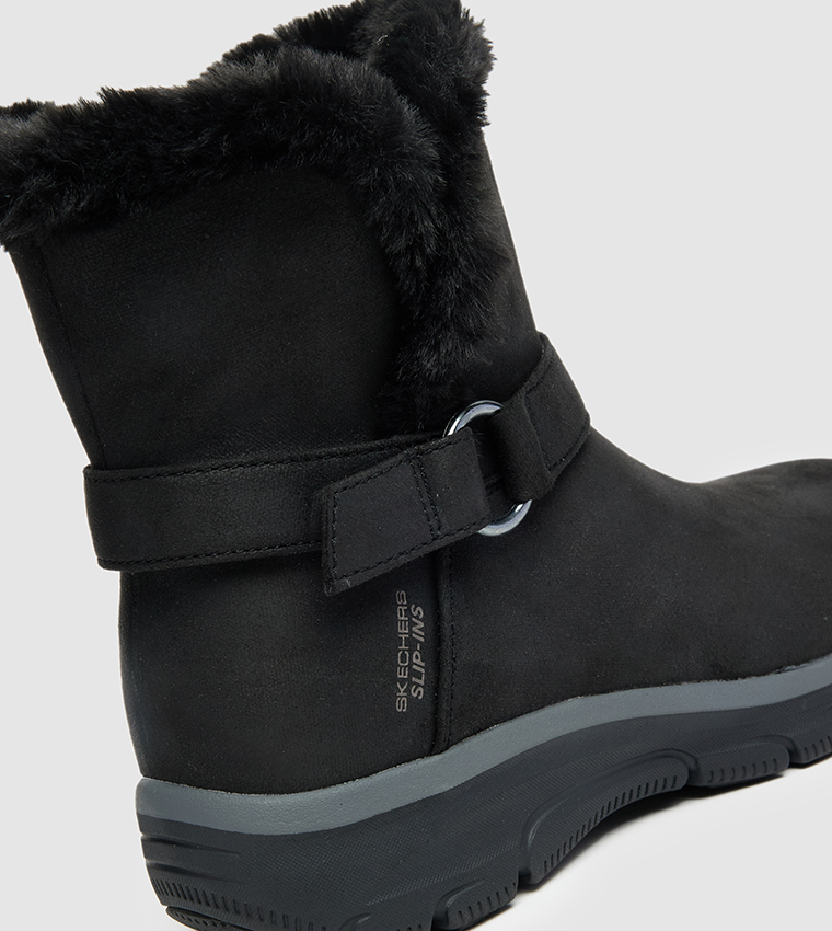 EASY GOING Fur Detail Ankle Boots