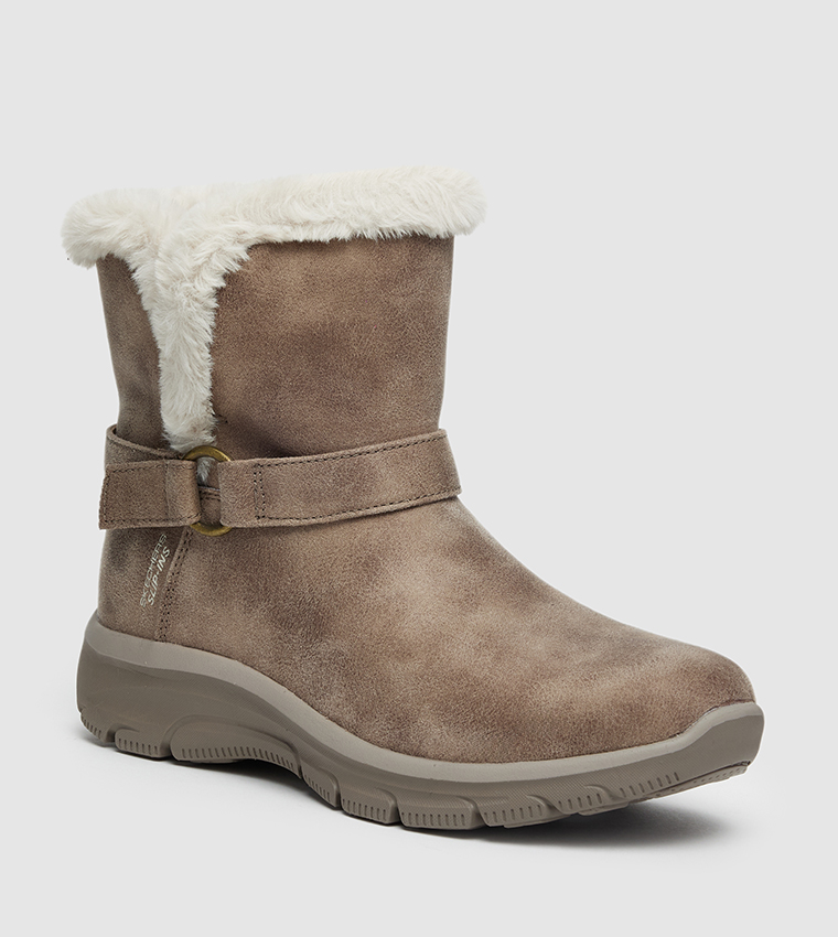EASY GOING Fur Detail Ankle Boots