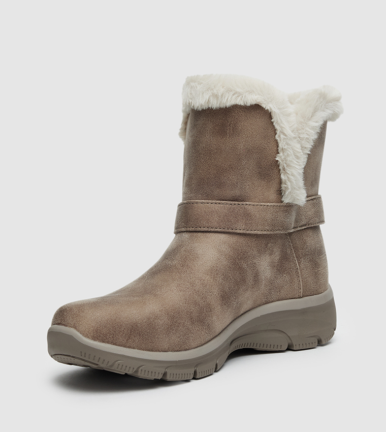 EASY GOING Fur Detail Ankle Boots