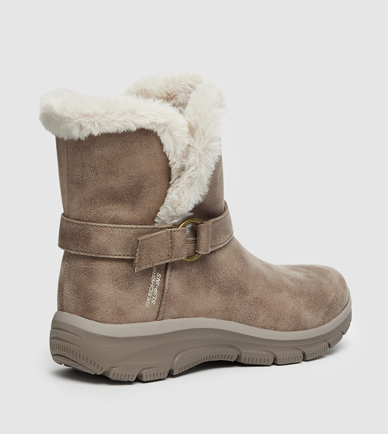 EASY GOING Fur Detail Ankle Boots