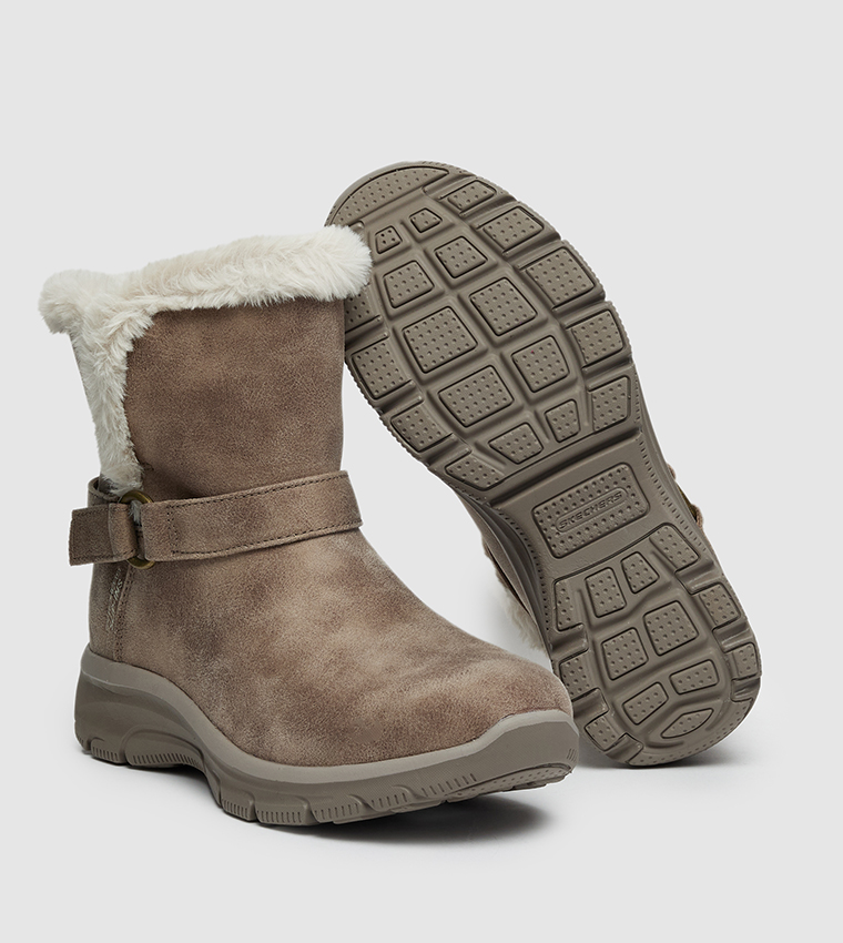 EASY GOING Fur Detail Ankle Boots
