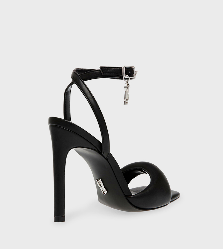 UNIVERSAL Textured Ankle Strap Heel Sandals