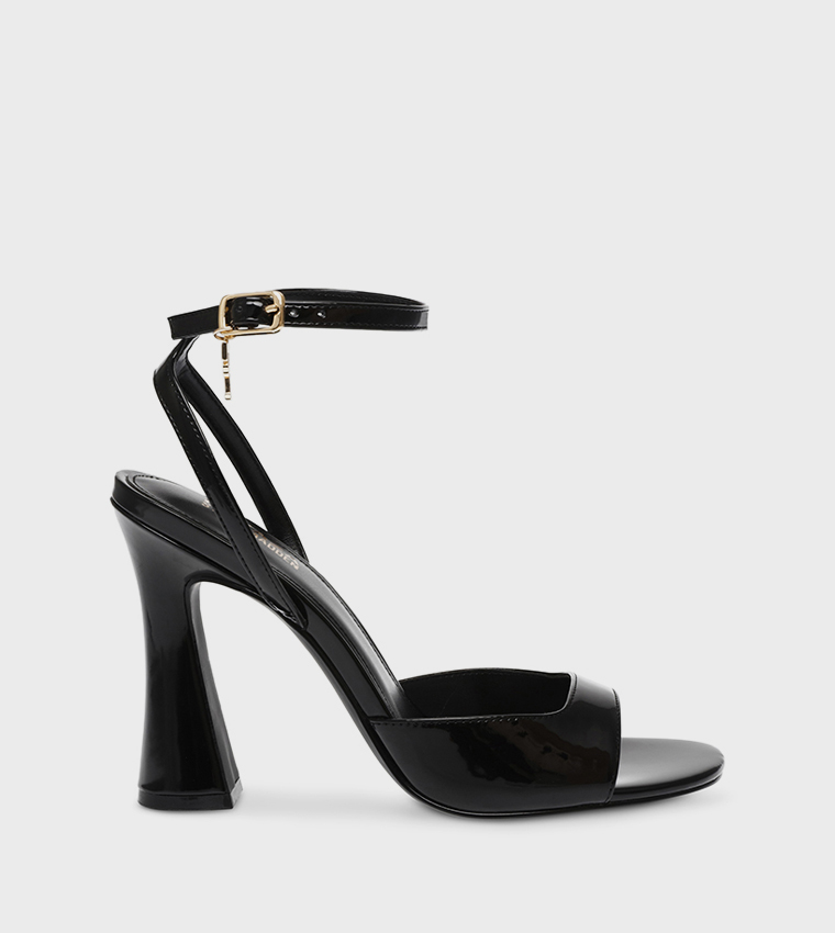 Buy Steve Madden ALLEGIANT Ankle Strap Heel Sandals In Black ...