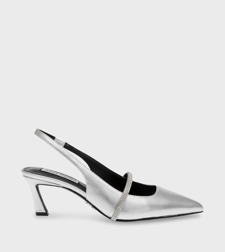 حذاء كعب مزخرف و حزام خلفي 