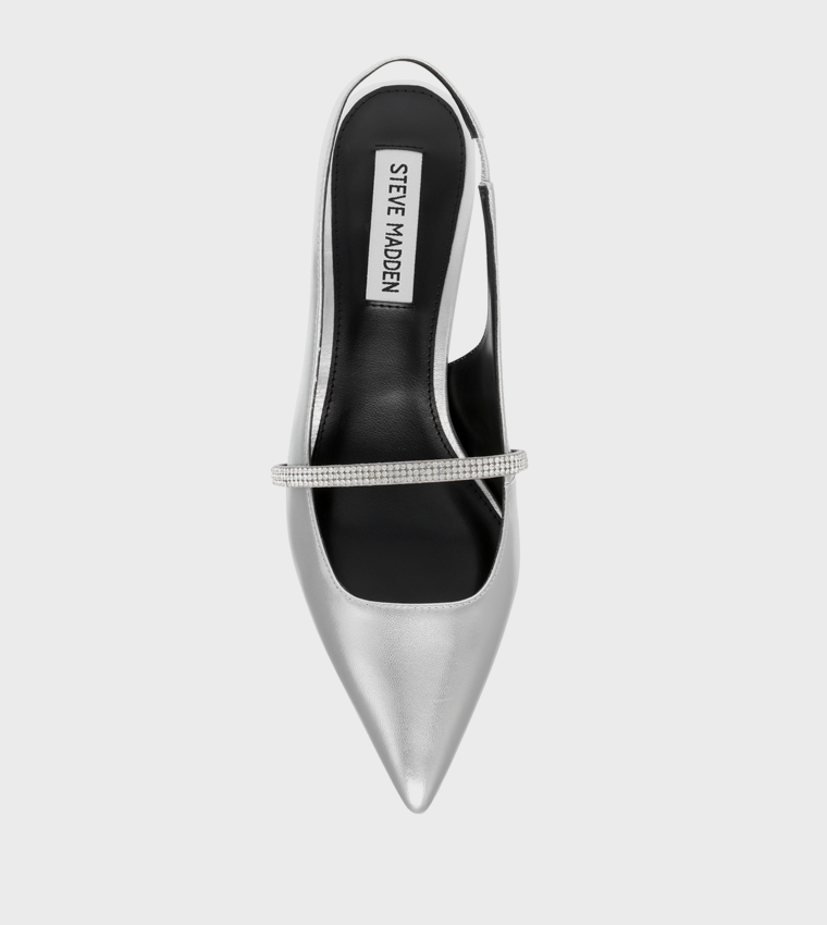 حذاء كعب مزخرف و حزام خلفي 