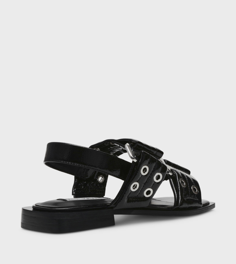 SARIA Eyelet Detail Flat Sandals