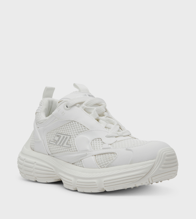 POWER 1 Mesh Detail Lace Up Sneakers