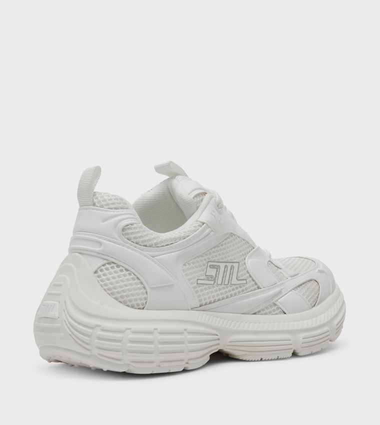 POWER 1 Mesh Detail Lace Up Sneakers