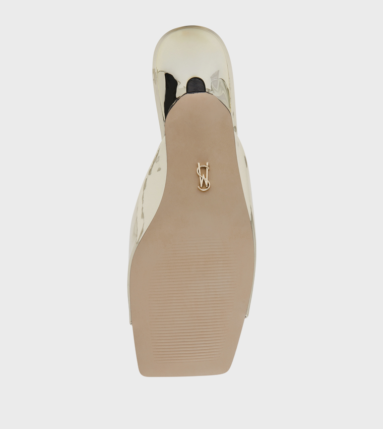 MEME Metallic Kitten Heel Sandals