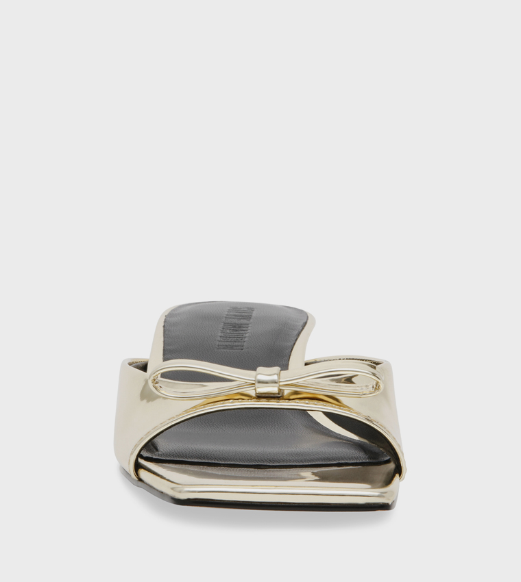 MEME Metallic Kitten Heel Sandals