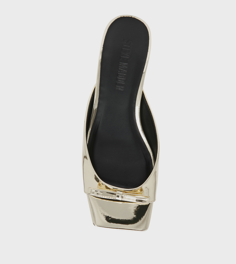 MEME Metallic Kitten Heel Sandals