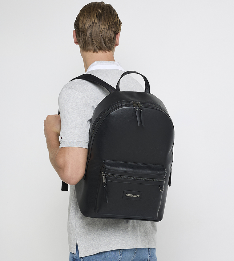 Logo Detail Zip Closure Backpack