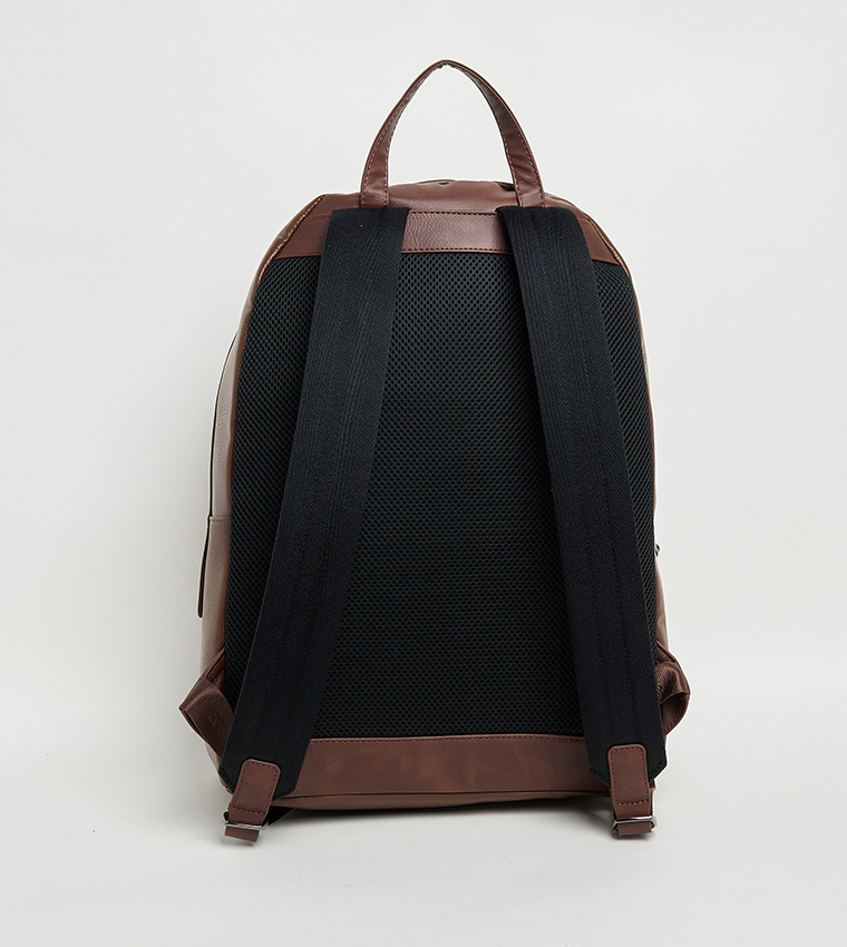 Logo Detail Zip Closure Backpack