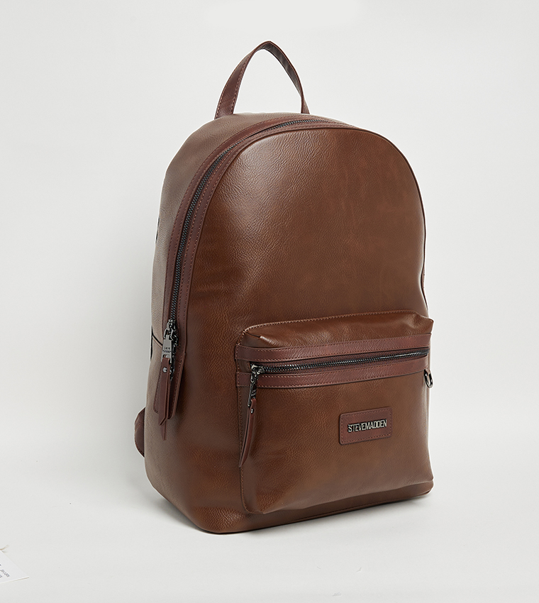 Logo Detail Zip Closure Backpack