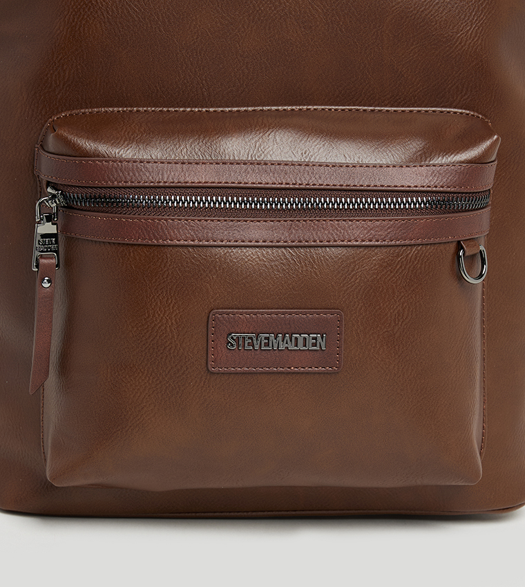 Logo Detail Zip Closure Backpack