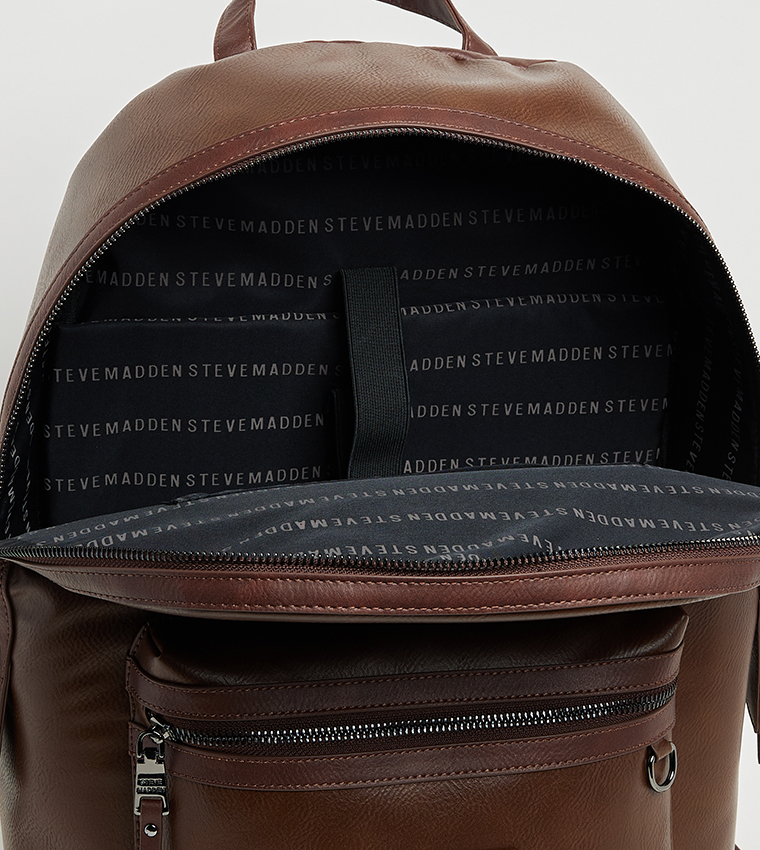 Logo Detail Zip Closure Backpack