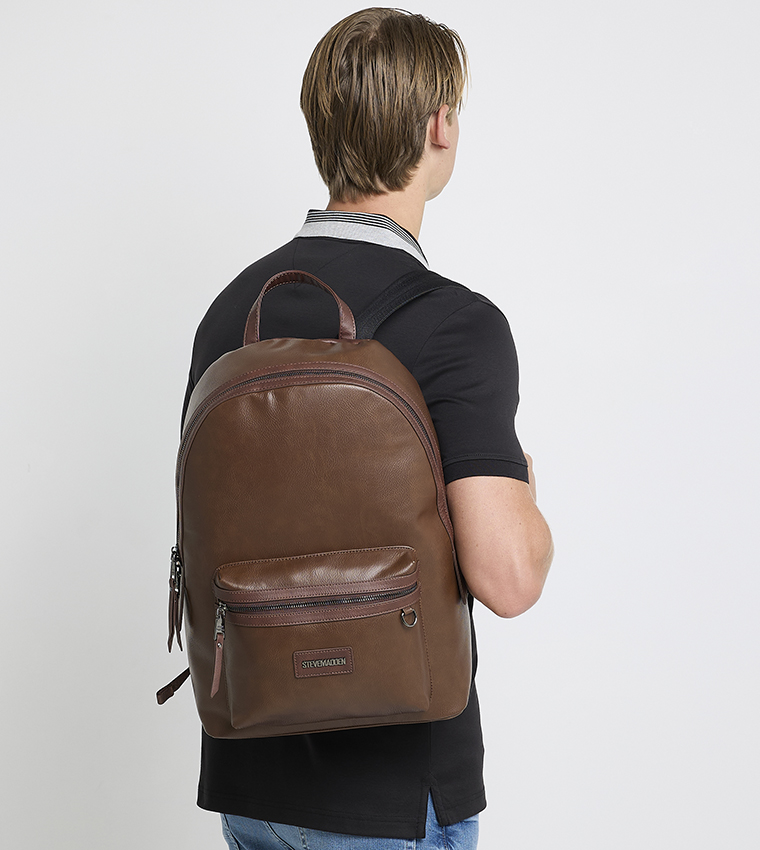 Logo Detail Zip Closure Backpack