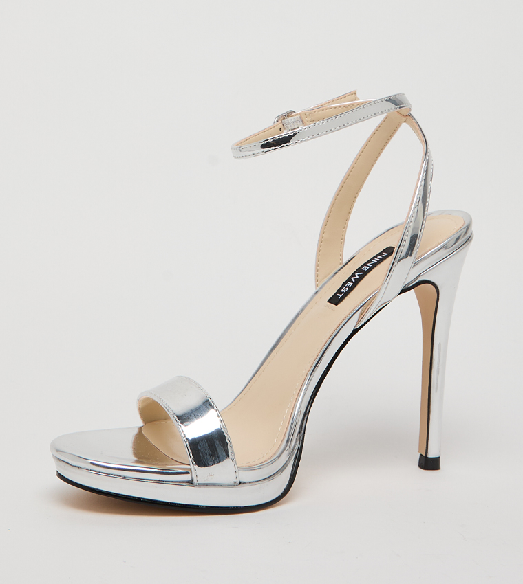 LOOLA Textured Ankle Loop Heeled Sandals