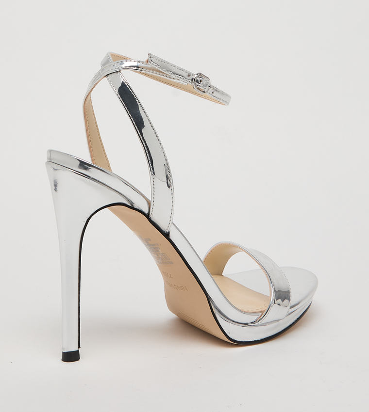 LOOLA Textured Ankle Loop Heeled Sandals