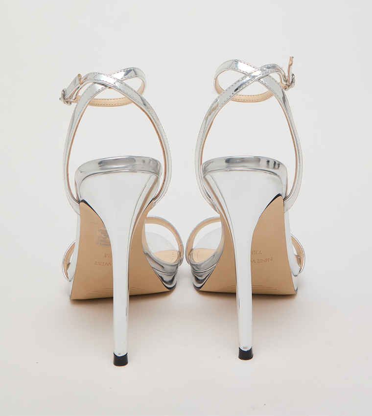 LOOLA Textured Ankle Loop Heeled Sandals