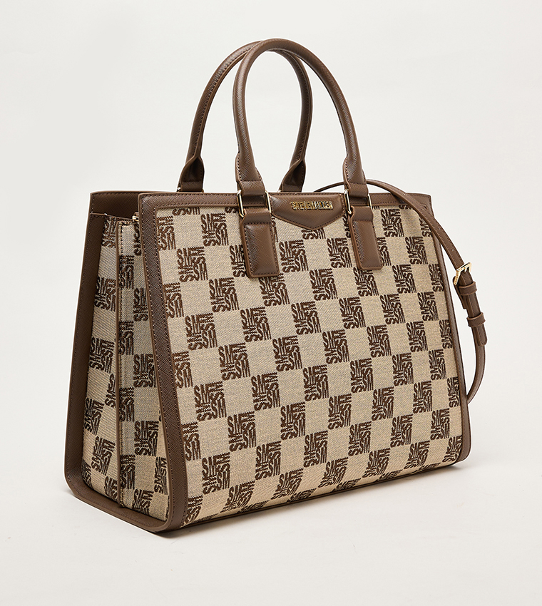 Monogram Patterned Satchel Bag