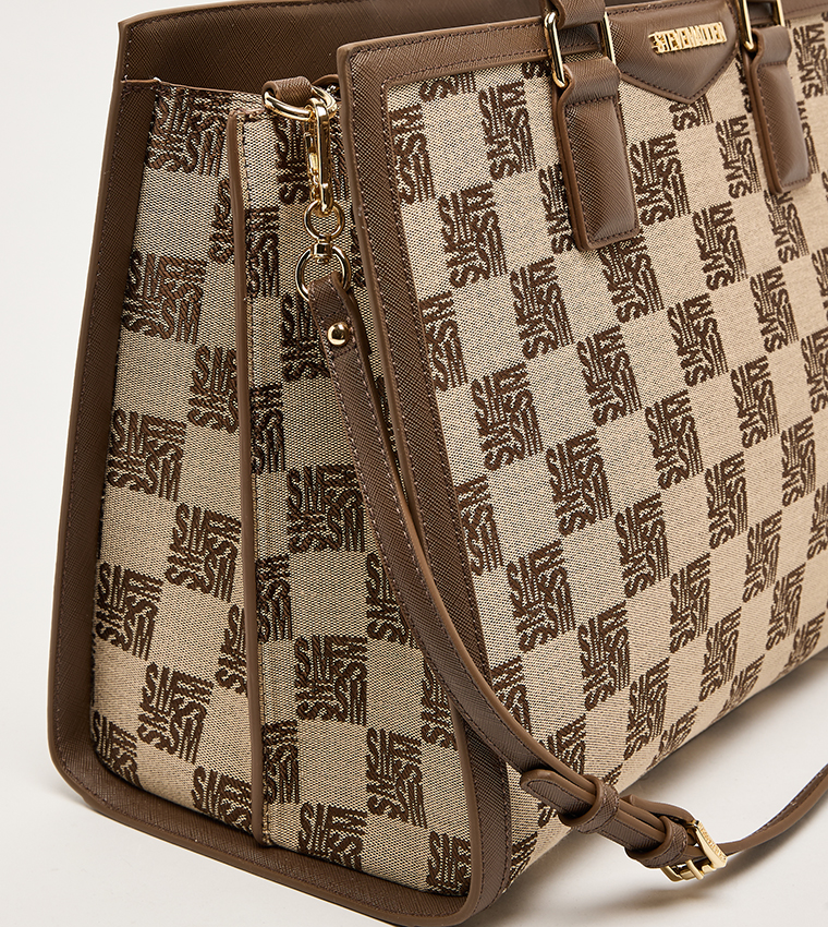 Monogram Patterned Satchel Bag