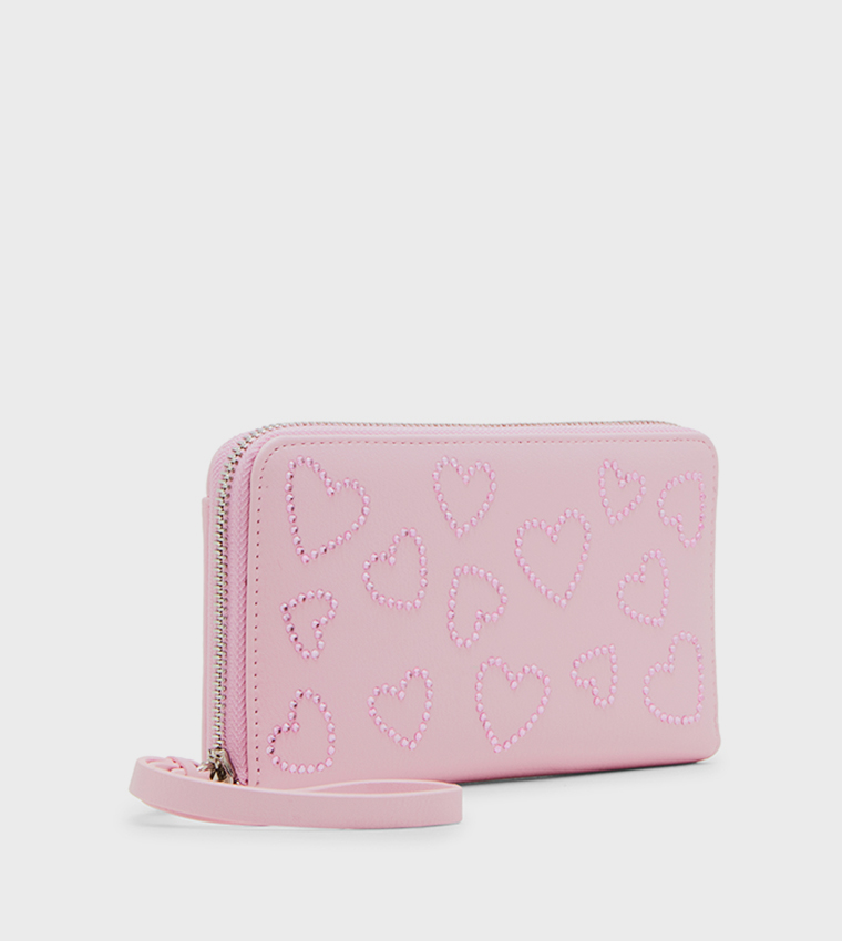ABELLA Heart Embellished Long Wallet