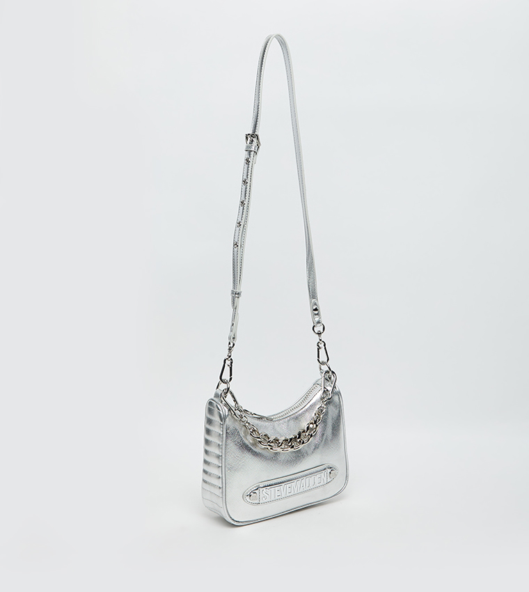 BKHAI Metallic Logo Badge Shoulder Bag