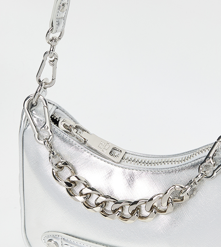 BKHAI Metallic Logo Badge Shoulder Bag