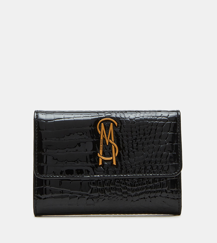 BASHA-W Croc Textured Wallet with Sling