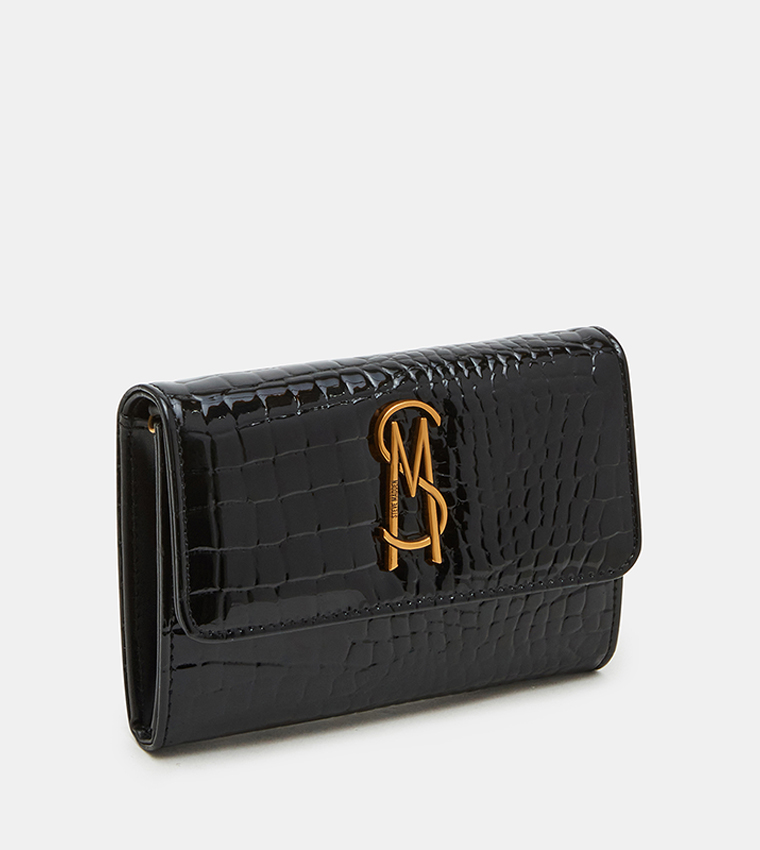 BASHA-W Croc Textured Wallet with Sling