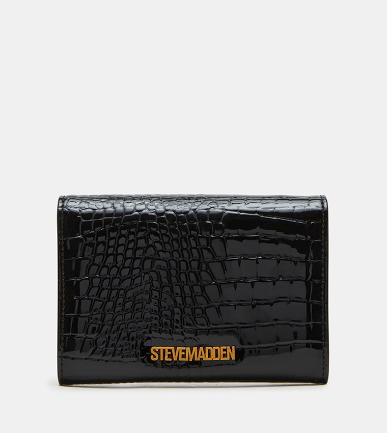 BASHA-W Croc Textured Wallet with Sling