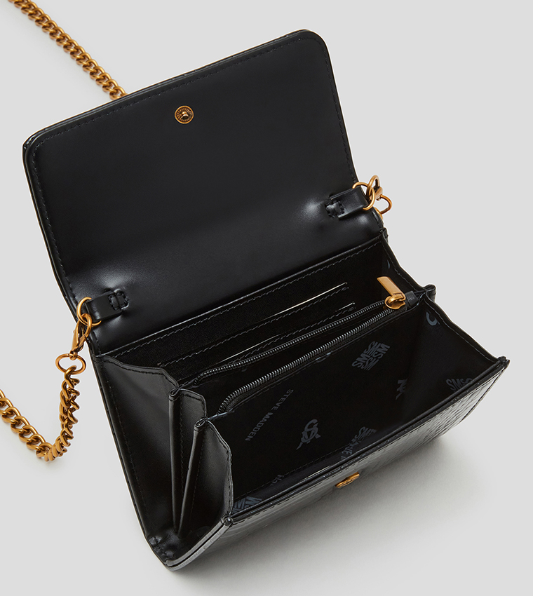 BASHA-W Croc Textured Wallet with Sling