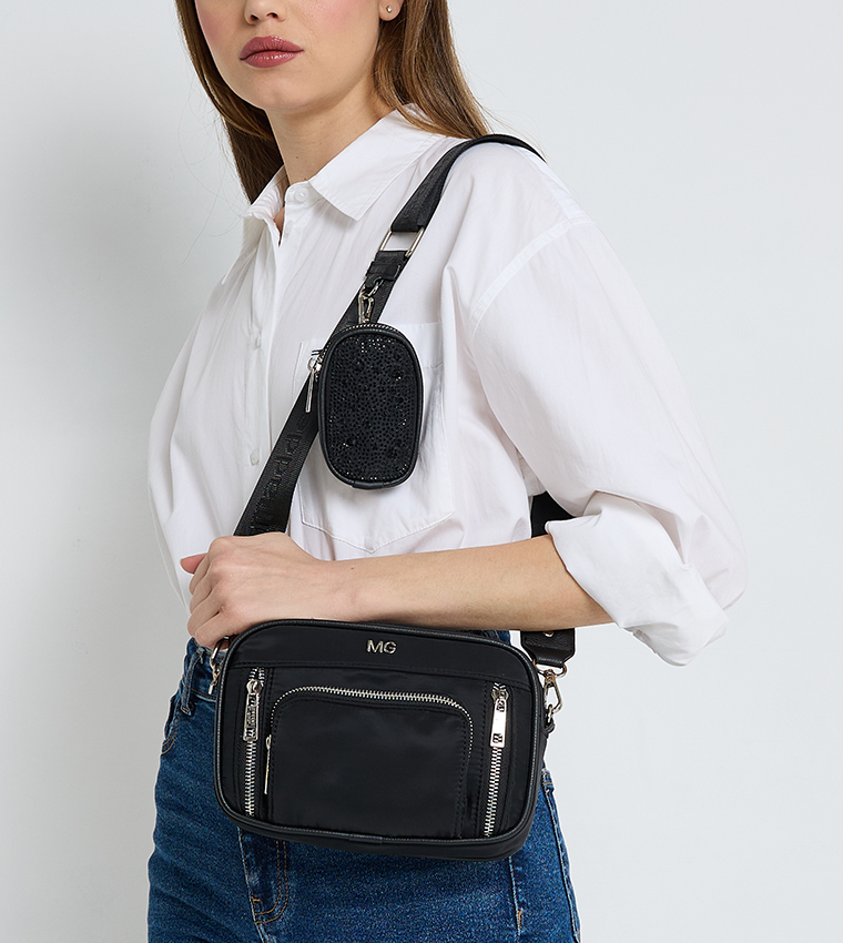 Logo Detail Crossbody Bag with Pouch
