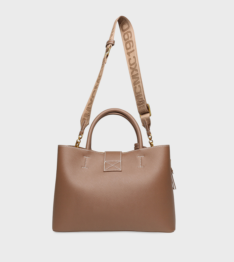 BKESS-L Logo Detail Satchel Bag