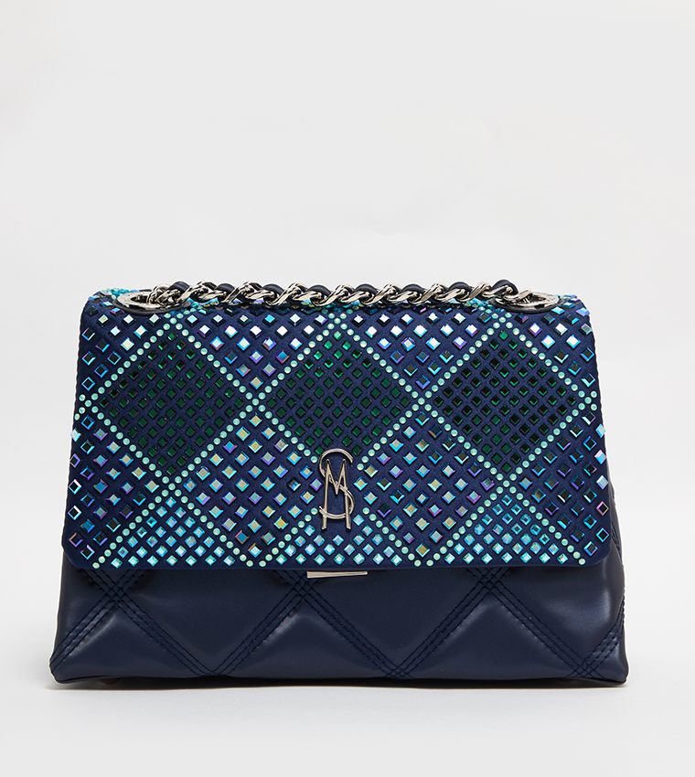 BADALIND Embellished Flap Shoulder Bag