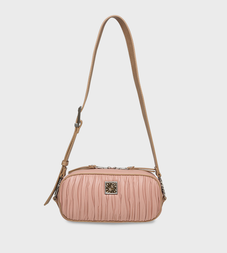 BCITRA Textured Logo Detail Crossbody Bag
