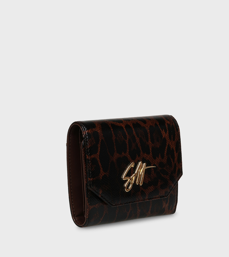 BLYDA-E Leopard Print Flap Wallet