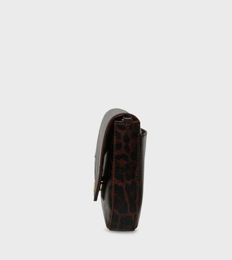 BSANDRYE Leopard Printed Flap Crossbody Bag