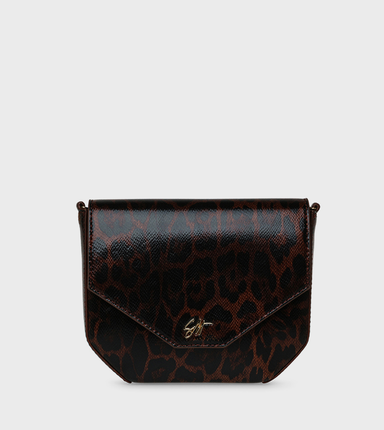 BSANDRYE Leopard Printed Flap Crossbody Bag