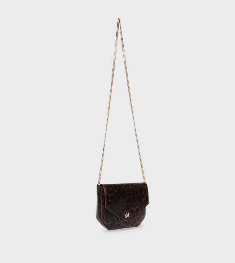 BSANDRYE Leopard Printed Flap Crossbody Bag