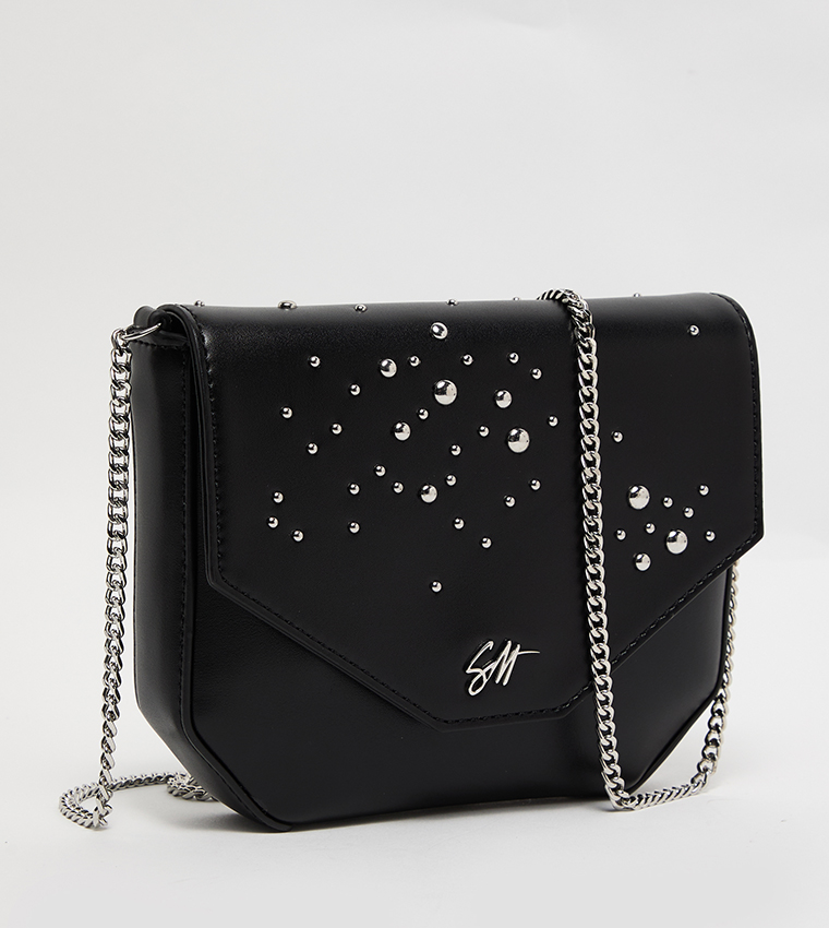 BSANDRYP Embellished Flap Shoulder Bag