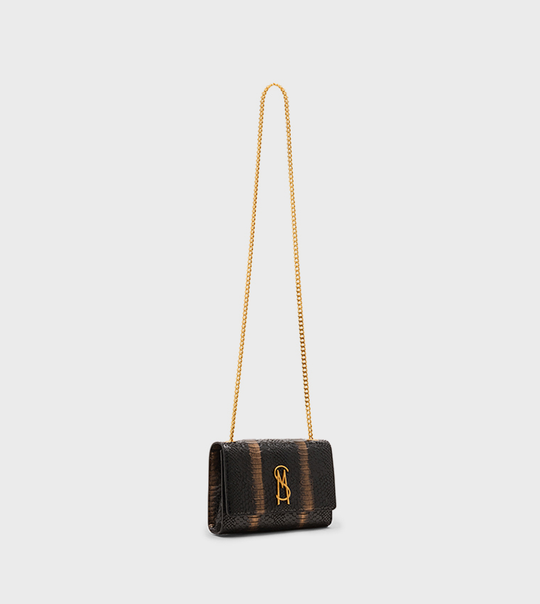 BRAMON-S Snakeskin Textured Crossbody Bag