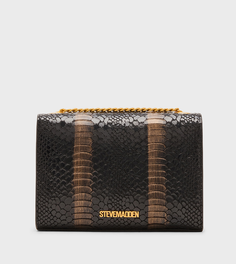 BRAMON-S Snakeskin Textured Crossbody Bag