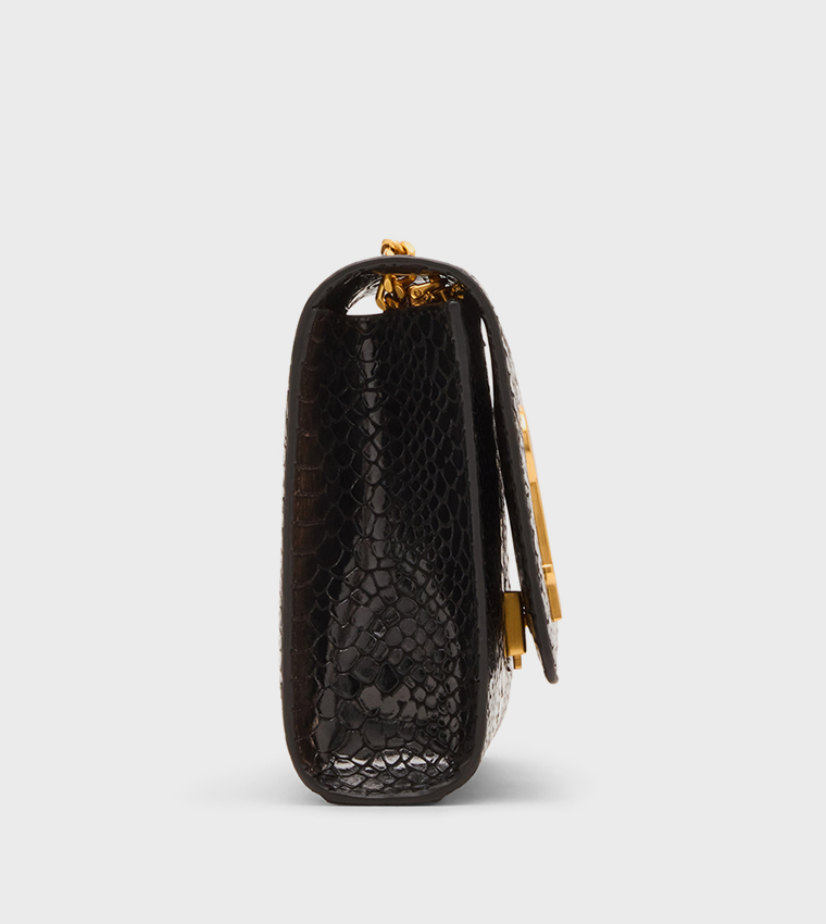 BRAMON-S Snakeskin Textured Crossbody Bag