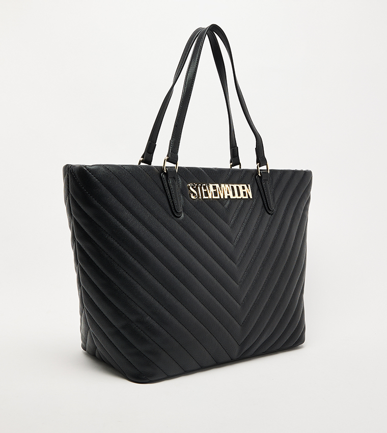 Quilted Tote Bag with Pouch