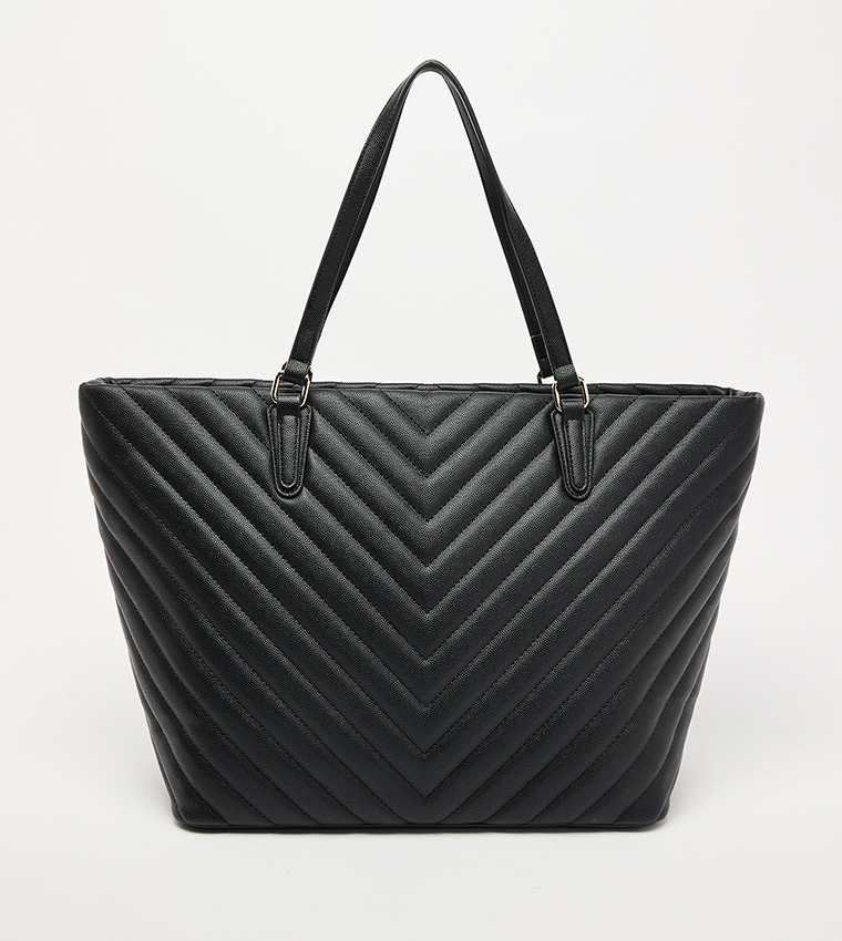 Quilted Tote Bag with Pouch
