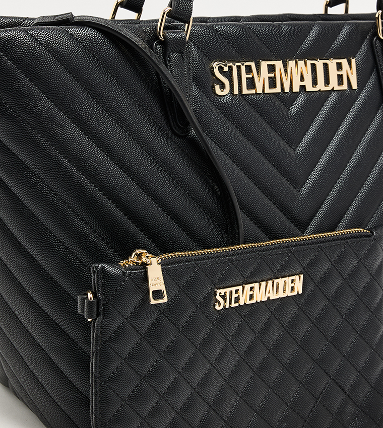 Quilted Tote Bag with Pouch