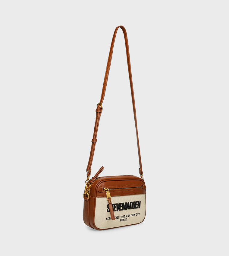 BAIZE Logo Embroidered Crossbody Bag