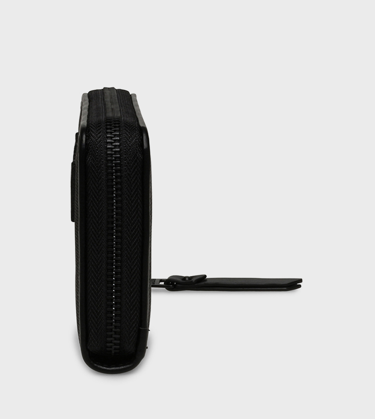 Steve Madden Portafoglio Da Polso LARGE ZIP AROUND – In Ecopelle Nera Con Logo, 12 Scomparti Per Carte, Cerniera Girotutto - 2